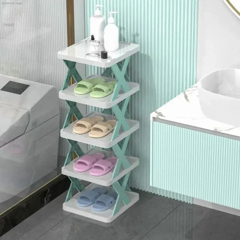 Zapatero organizador de almacenamiento, zapatero desmontable, ahorra espacio en el hogar, estante para zapatos simple de varias capas, gabinete de color