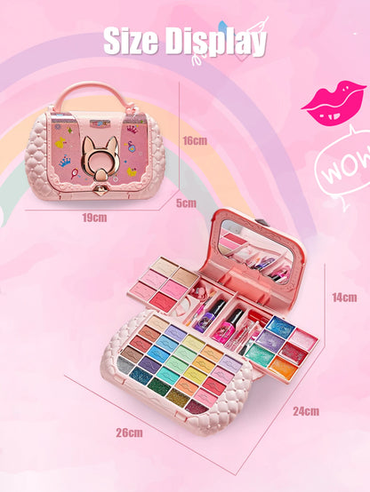 Juego de cosméticos para niños, espejo de niña, princesa, lavable, simulando jugar con juguetes de belleza, regalo no tóxico y seguro.