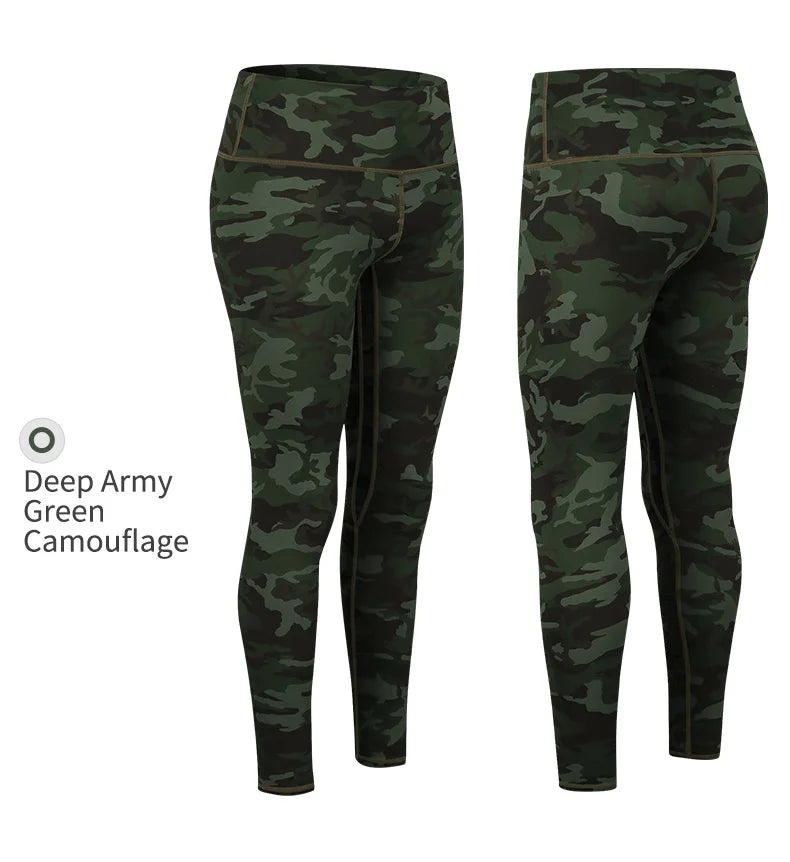 Women's Camouflage Yoga Pants High Waist Push Up Leggings Running Fitness Workout Pants Gym Legging