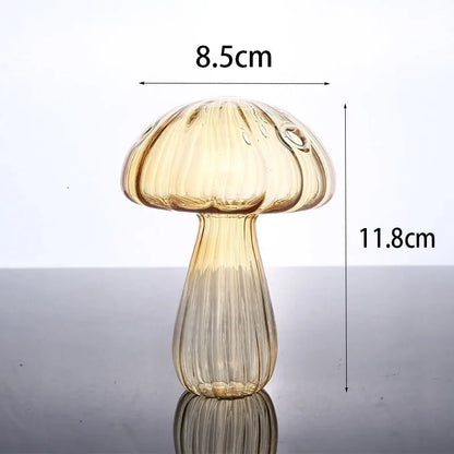 Jarrón de cristal transparente con forma de hongo, botella para aromaterapia, jarrón pequeño para el hogar, maceta hidropónica, decoración de mesa sencilla, decoración del hogar