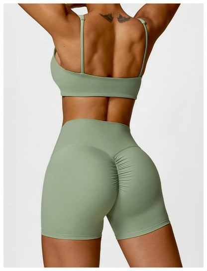 Conjunto de chándal de yoga para mujer, 2 piezas, ropa deportiva para entrenamiento, ropa deportiva, leggings de gimnasio, sujetador de fitness, top corto, trajes deportivos de manga larga