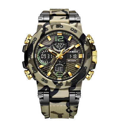 Reloj militar digital LIGE para hombre, resistente al agua hasta 50 m, LED, de cuarzo, deportivo, grande, Masculino