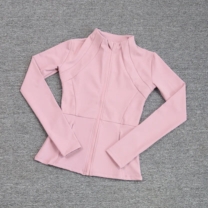Chaqueta deportiva para mujer, camiseta de yoga, ajustada, de manga larga, para correr, pilates y fitness
