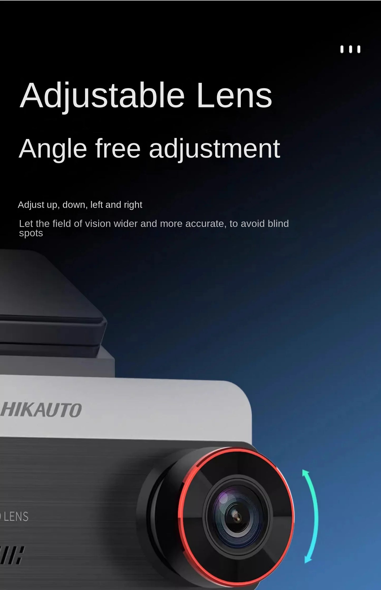 Grabadora de salpicadero Hikvision con cámara dual delantera y trasera, visión nocturna Starlight y pantalla de 3 pulgadas.