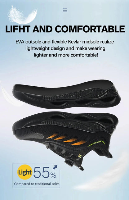 Zapatos de seguridad para hombre, zapatos de trabajo para hombre, zapatos transpirables, antideslizantes, con puntera de acero y antiperforación, zapatos de moda para hombre, zapatos deportivos para hombre.