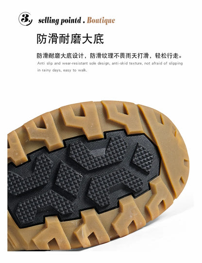 Botas de nieve de invierno para hombre, talla grande 47, para exteriores, para entrenamiento, trabajo, impermeables, antideslizantes, mantienen el calor en invierno.