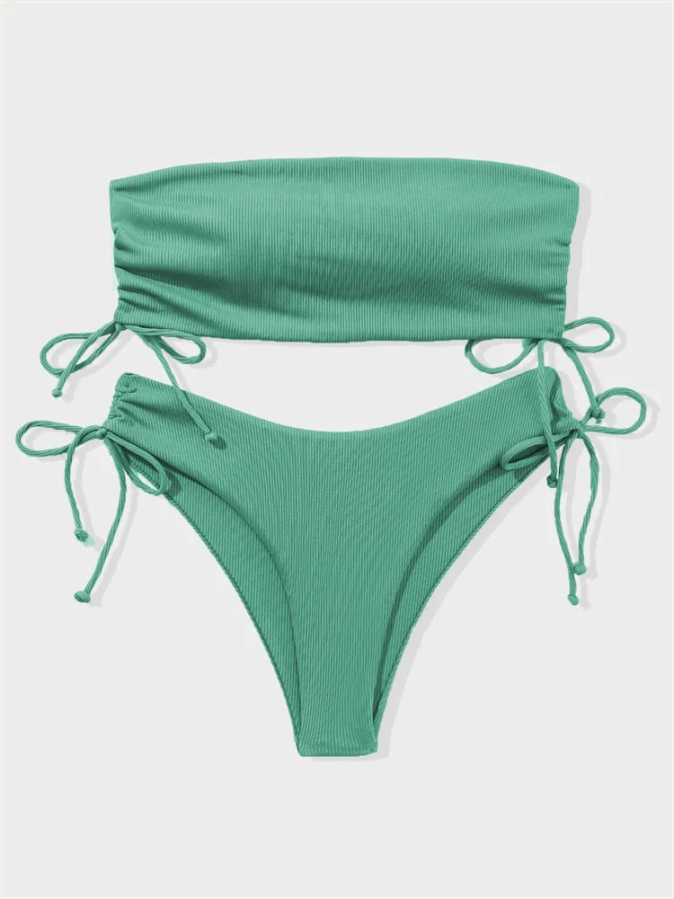 Nuevos bikinis sólidos sexis para mujer, trajes de baño push up para mujer, trajes de baño para nadar, conjunto de bikini brasileño para niña, ropa de playa para bañador