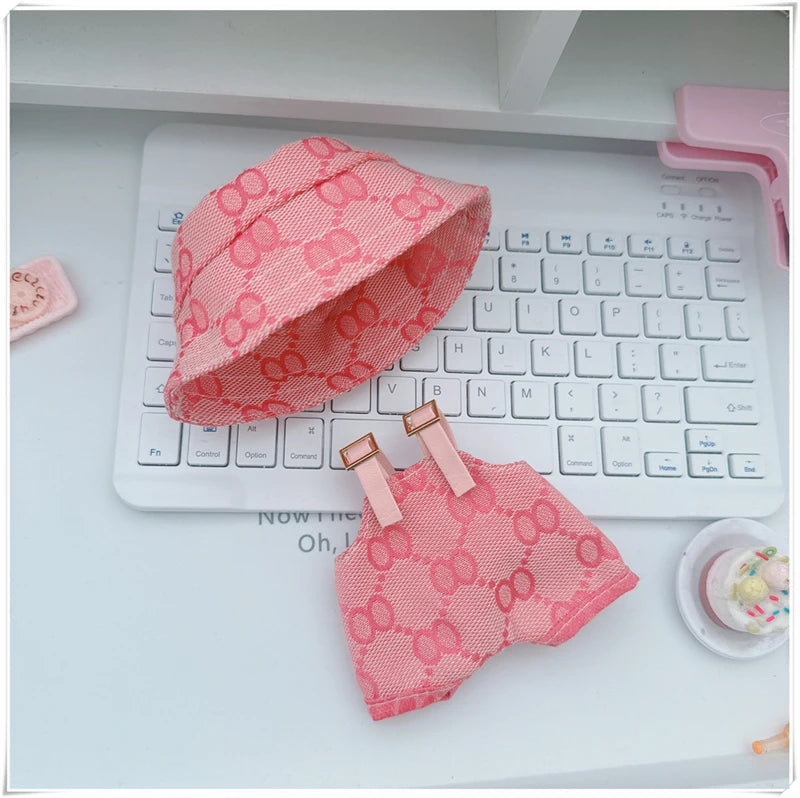 Para Labubu 15-17 cm v1v2 Conjunto de accesorios de atuendo Mini sombrero mono decoración ropa pequeña juguetes para niños regalo de cumpleaños