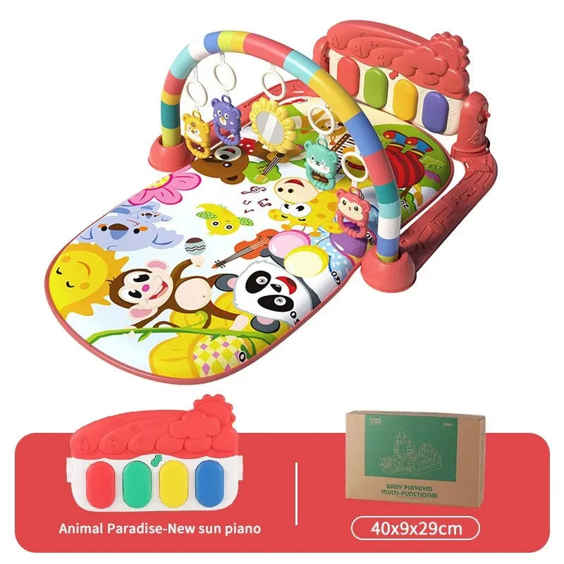 Marco de fitness multifuncional para niños, juguetes musicales para bebés, pedales, piano, marco de fitness, juego de rompecabezas, manta, tapete educativo, juguete de regalo