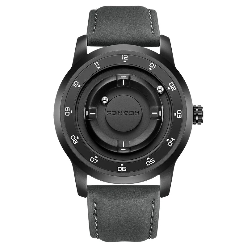 Reloj de pulsera de cuarzo para hombre FOXBOX Fashion, verde, de silicona, resistente al agua, con puntero deslizante y fuerza magnética, para deportes al aire libre.