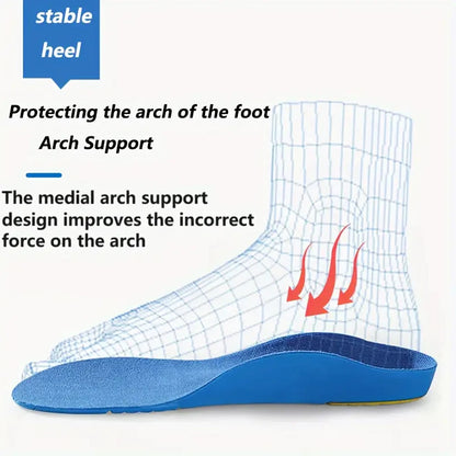 Plantillas ortopédicas para niños con soporte de arco alto para pie plano, fascitis plantar, calzado deportivo cómodo para correr.
