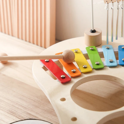 Juguetes educativos para bebés, campanas eólicas de madera Montessori, juguetes musicales para niños, xilófono, regalos de cumpleaños para recién nacidos, juguetes de mesa musicales.