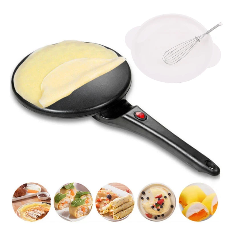 Máquina para hacer panqueques antiadherente de 110 V y 220 V para el hogar, sartén eléctrica para hornear crepes, calentamiento instantáneo, rollos de primavera, masa, freír y asar.