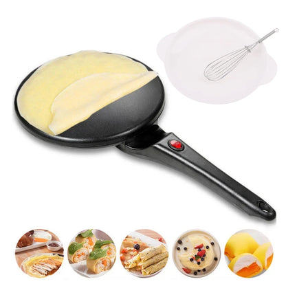 Máquina para hacer panqueques antiadherente de 110 V y 220 V para el hogar, sartén eléctrica para hornear crepes, calentamiento instantáneo, rollos de primavera, masa, freír y asar.
