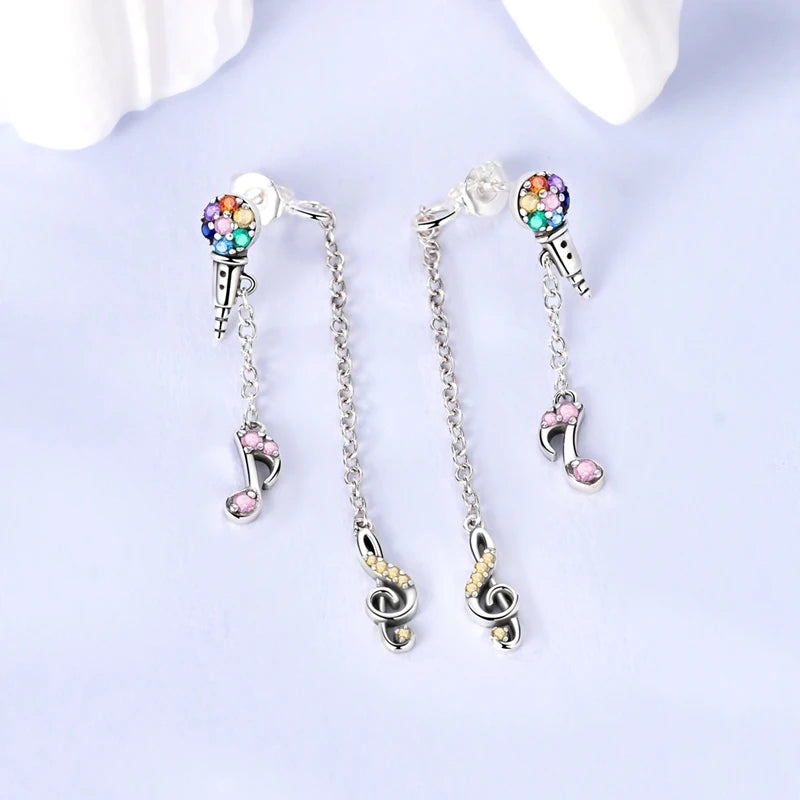 Pendientes brillantes de plata de ley S925 para mujer, con circonitas de colores, diseño de insecto, ideal como regalo de aniversario de boda.