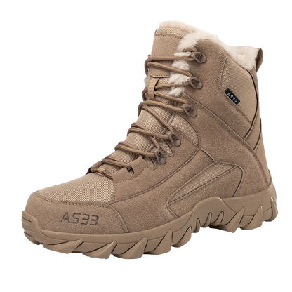 Botas de nieve para hombre de alta calidad, cálidas y de felpa, para invierno, para exteriores, con plataforma antideslizante.