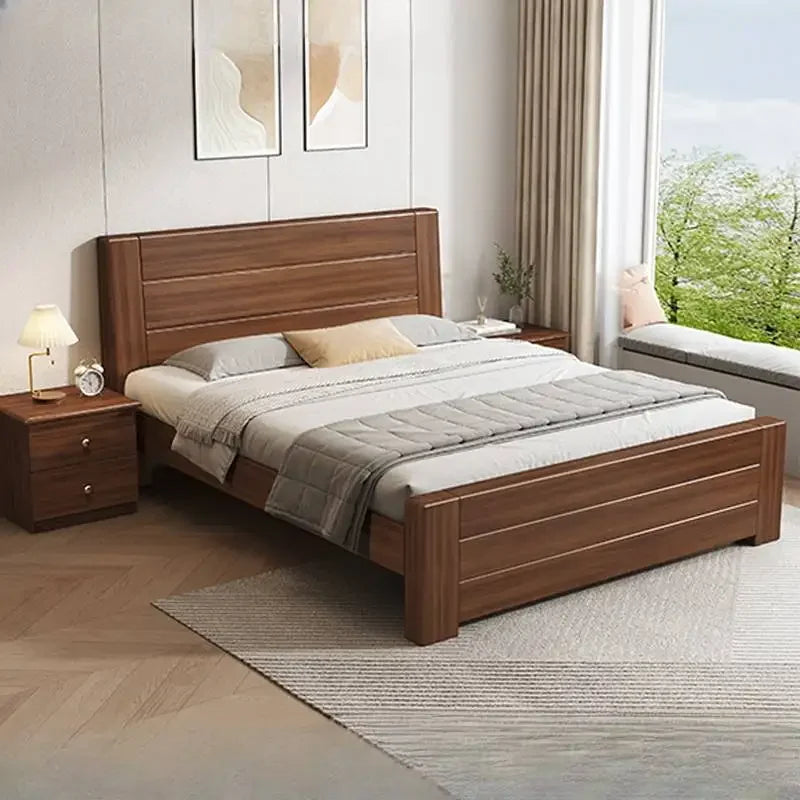 Cama de madera con almacenamiento, económica, elegante, bonita, de lujo, tamaño completo, con base de cama, tamaño queen, para el hogar, accesorios para el hogar