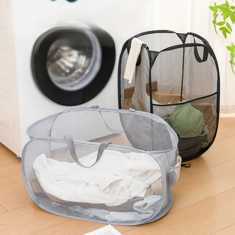 Cesta de ropa sucia plegable para el baño, ideal para el hogar.