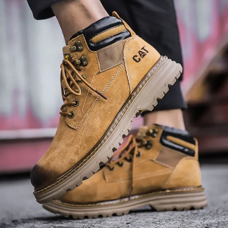 Botas de nieve para hombre, ideales para el invierno. Botas clásicas de caña alta para senderismo, con suela gruesa antideslizante y gran practicidad.