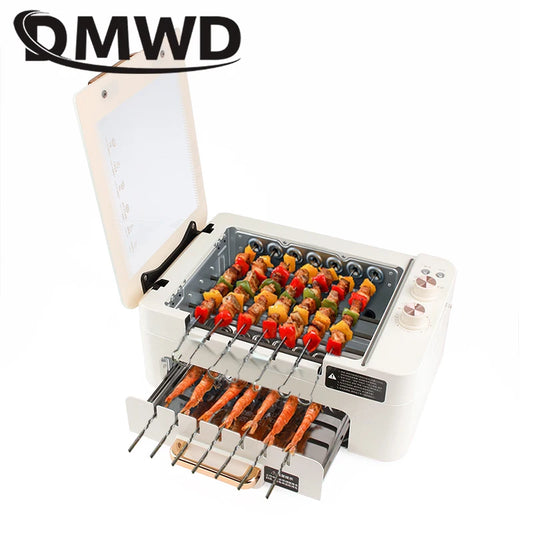 Horno eléctrico sin humo, automático, giratorio, para brochetas de cordero, parrilla para kebab, máquina para asar, olla caliente, estufa, plancha, sartén