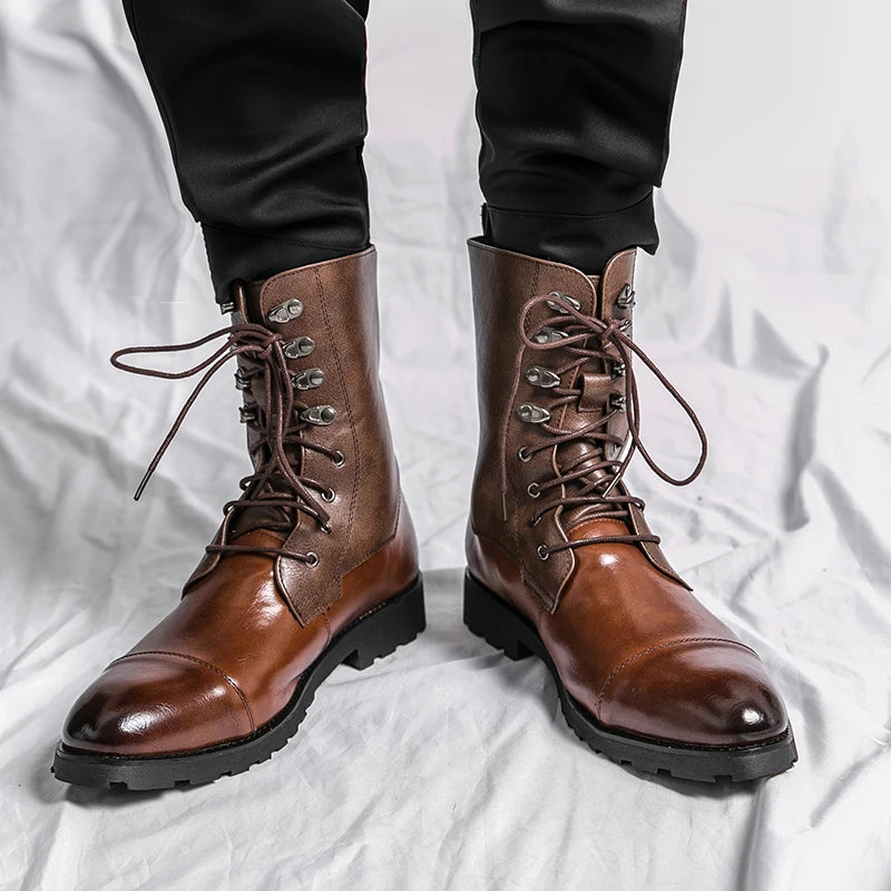 Botas de hombre estilo americano 2024 Marca de moda Botines cómodos para hombre