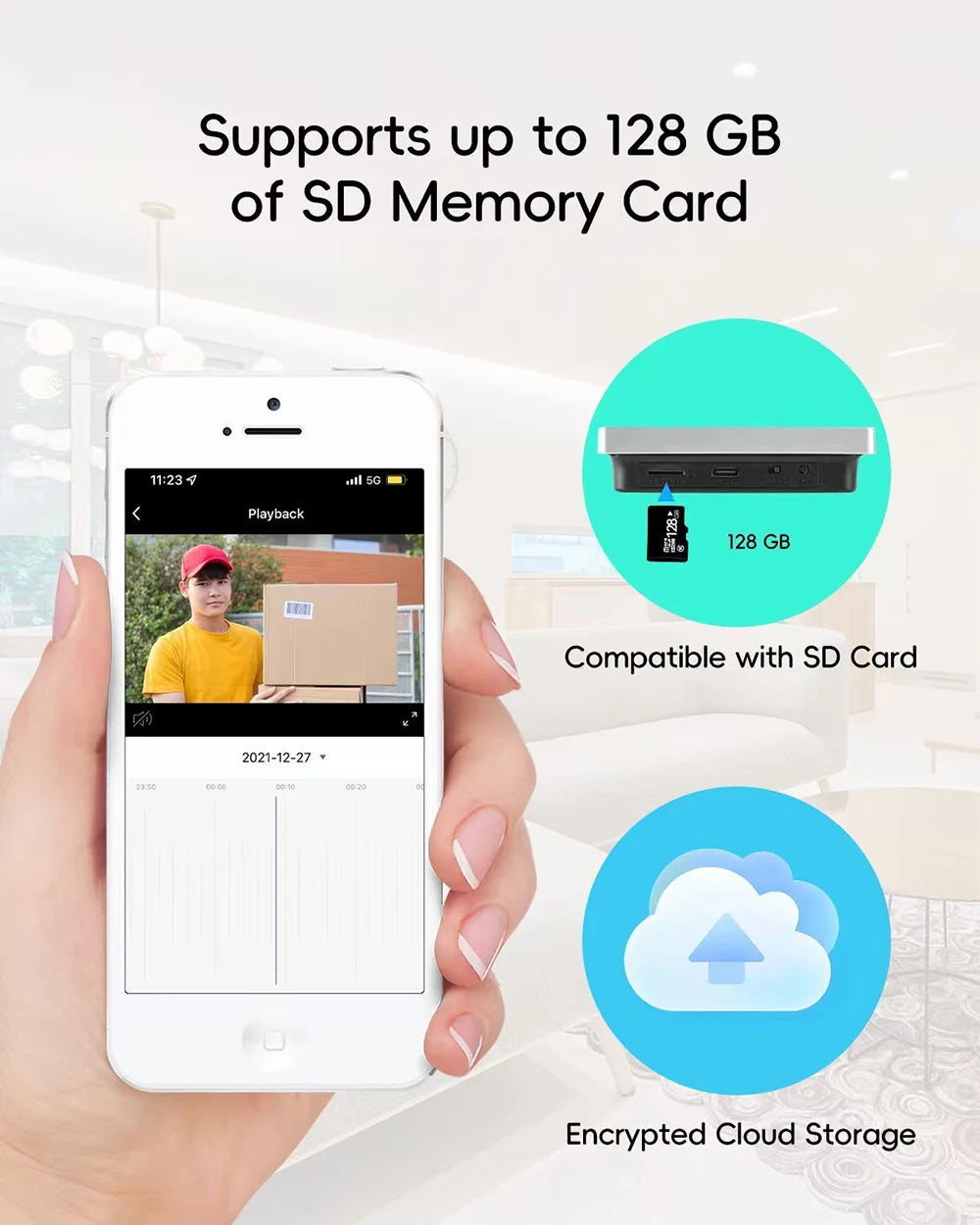 KUXA 4.3 Inch 1080P/158° Wifi Smart Door Bell Camera Tuya Video Door Peepholes PIR Movement Detection Eye Wireless Doorbell