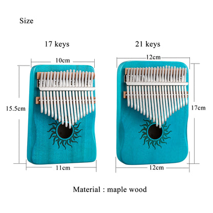 Hluru - Kalimba de arce de 21 teclas, piano de pulgar de 17 teclas, piano de dedo portátil para principiantes, regalo Mbira para niños y adultos