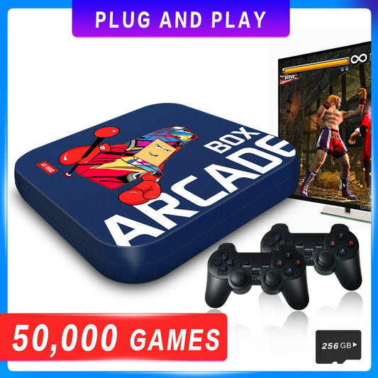 Consola de videojuegos Arcade Box para PS1/DC/N64 con más de 50 000 juegos, Plug and Play, pantalla 4K HD y emulador.