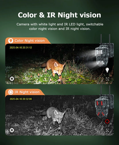 Cámara de seguridad solar inalámbrica LS VISION de 12 MP, 4G, zoom 15x, para exteriores, con doble pantalla, WiFi, detección humana PIR y sistema CCTV UBox.