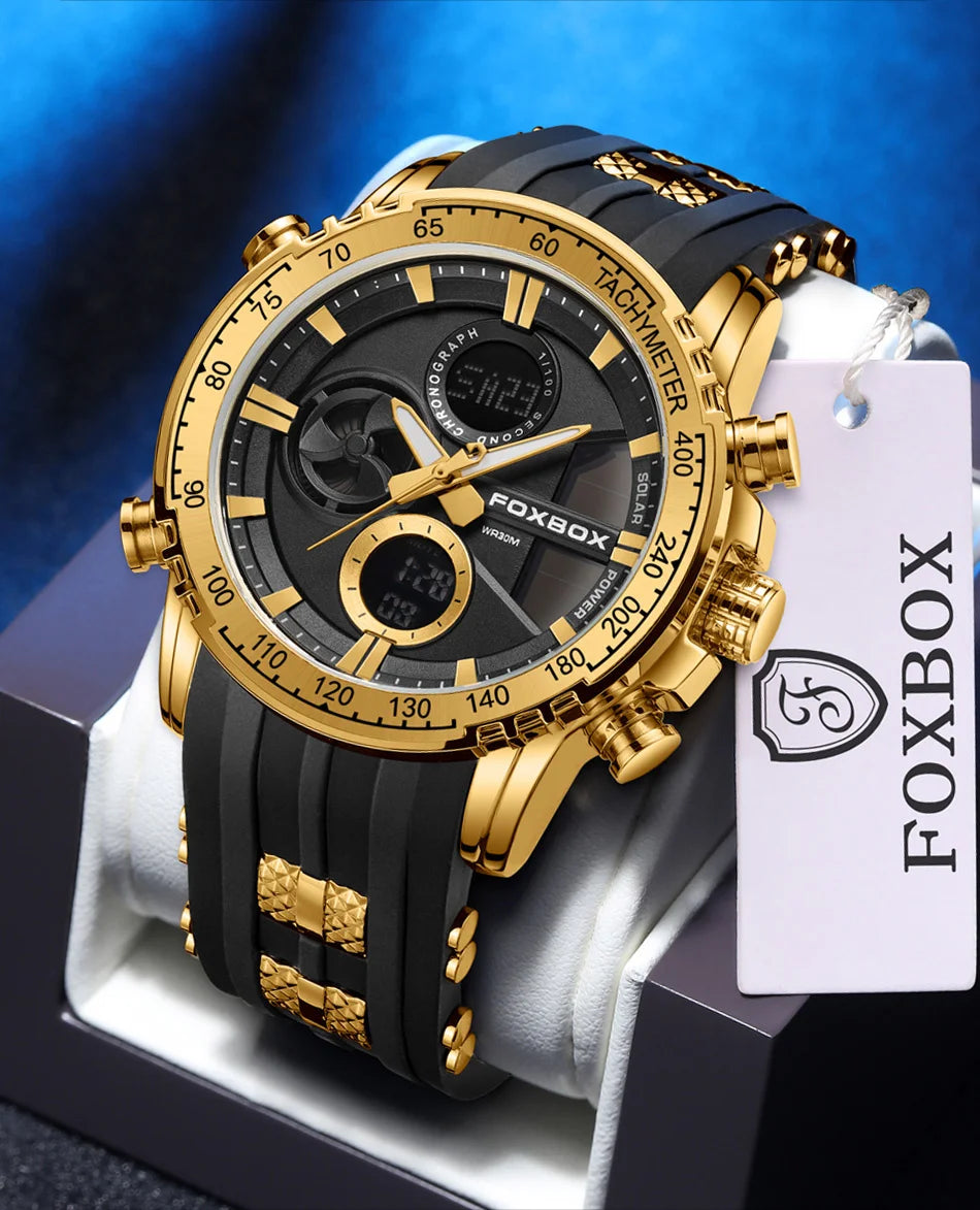 Nuevo reloj cronógrafo deportivo informal para hombre, con correa de silicona, de cuarzo, con esfera grande y punteros luminosos, resistente al agua