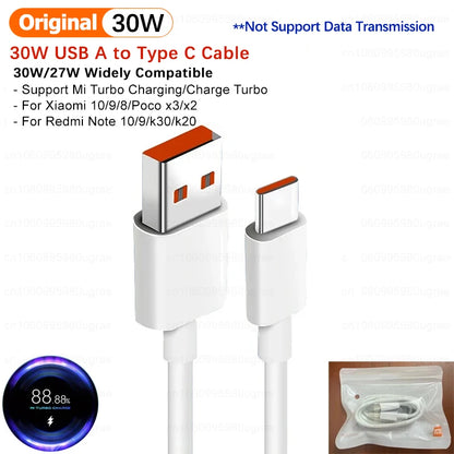Cable de carga rápida turbo original Xiaomi 6A 120W 67W USB tipo C para Mi 15 14T Ultra Redmi Note 14 13 Pro Plus K80 Poco F5