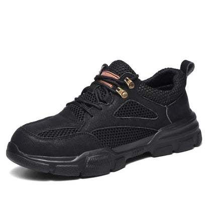 Zapatos de seguridad para hombre y mujer 2024, ligeros, indestructibles, con puntera de acero y plantilla de Kevlar.