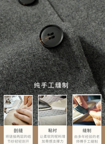 Slim Fit Detachable Down Liner Men's Woolen Coat High Quality 2025 Autumn Winter Casual Solid Color Short Style Warm Wool Jacket