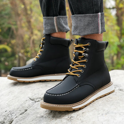 Botas de trabajo para hombre, con puntera de acero, puntera blanda, impermeables, antideslizantes, antiperforación, resistentes al deslizamiento, botas de seguridad para el trabajo.