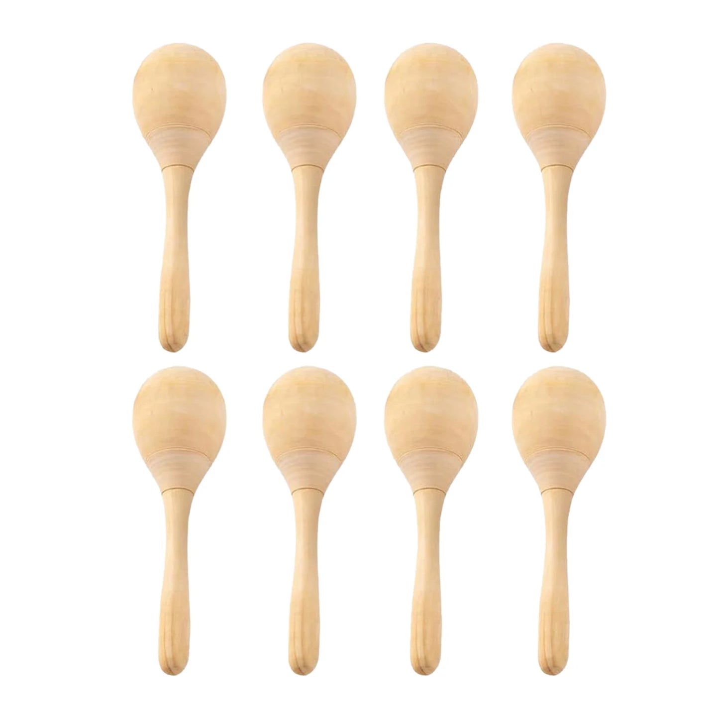 8 maracas de madera para niños y adultos, hechas a mano, con sonido claro. Mini maracas pintadas a mano, juguetes artesanales, decoración.