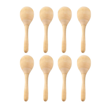 8 maracas de madera para niños y adultos, hechas a mano, con sonido claro. Mini maracas pintadas a mano, juguetes artesanales, decoración.