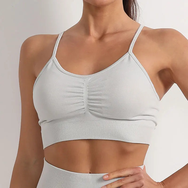 Conjunto deportivo para mujer, top deportivo, leggings de yoga, sujetador deportivo, leggings sin costuras para realce de glúteos.