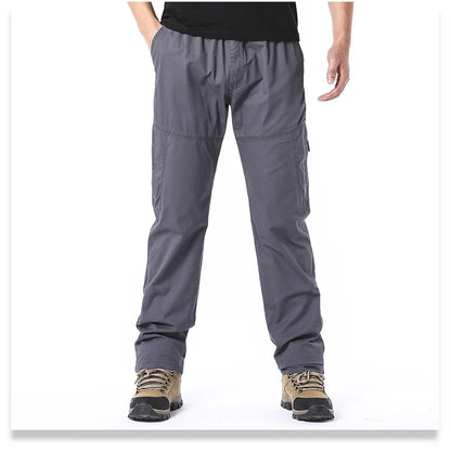 Pantalones cargo de algodón de alta calidad para hombre, pantalones tácticos informales con múltiples bolsillos para primavera y otoño, para acampar al aire libre, senderismo y trabajo.