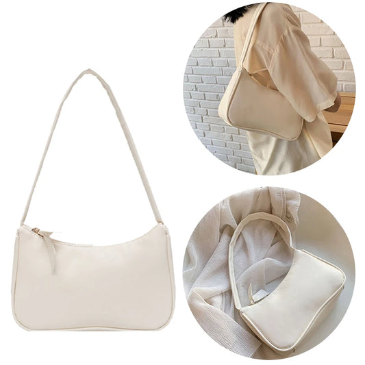 1 bolso retro para el antebrazo, bolso de mano con lazo para mujer, bolso de piel sintética para compras al aire libre.