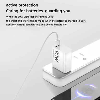 Cargador Xiaomi de 90 W, carga rápida y eficiente, adaptador de corriente de pared con turbocompresor, cable tipo C de 1/1,5/2 m y 6 A para Mi 15, 14 Ultra Pro, POCO X7 y X6