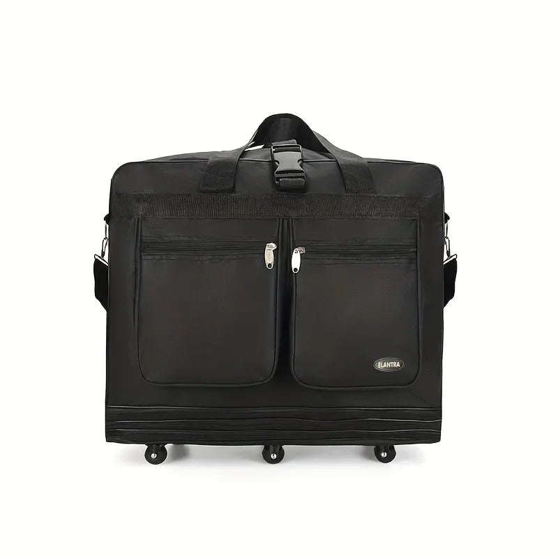 Maleta de viaje con 3 capas expandibles y gran capacidad con ruedas | Portátil para estudiar en el extranjero | Equipaje práctico y plegable