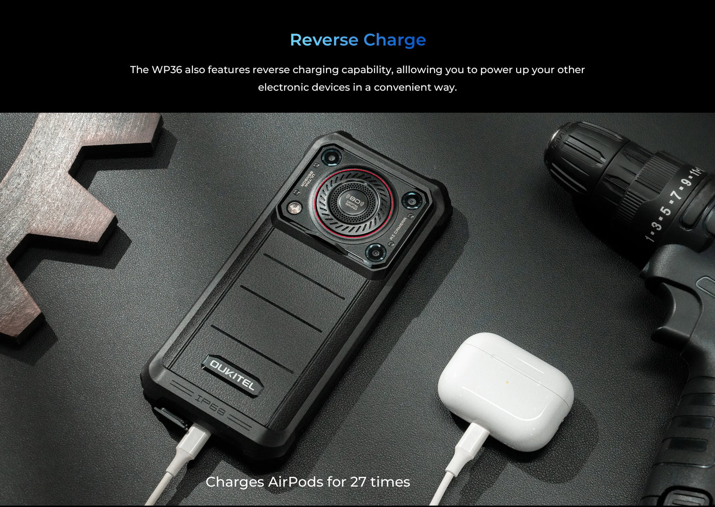 [Estreno mundial] Smartphone resistente Oukitel WP36, batería de 10600 mAh, pantalla HD+ de 6,52", 16 GB de almacenamiento interno, 128 GB de almacenamiento interno, sistema operativo Android 13, cámara de 13 MP