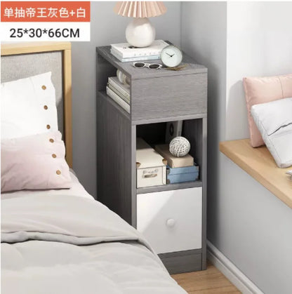Mesita de noche moderna y sencilla con cajón, armario multifuncional para dormitorio y sala de estar, organizador con estantes.