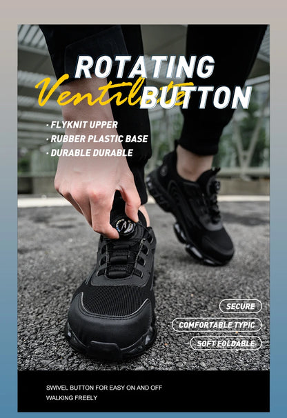Small Size Rotary Buckle Work Safety Shoes For Men Air Soft Sole Lightweight Protective Work Sneakers Men and Women Shoes