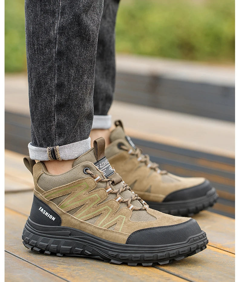 Calzado de seguridad para hombre, zapatos de trabajo con puntera de plástico antiaplastamiento y antiperforación, aislantes, para exteriores, informales, botas de protección laboral, calzado seguro.