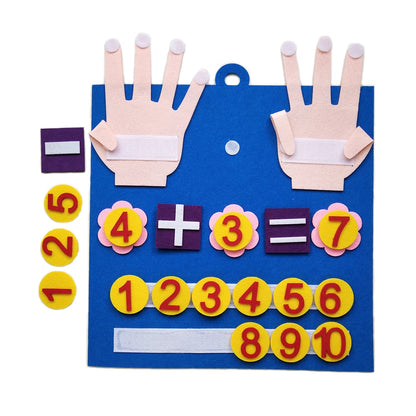 Juguetes Montessori para niños pequeños, juguetes de fieltro con números para los dedos, juguete de matemáticas para contar, juego de aprendizaje de educación temprana para la inteligencia infantil.
