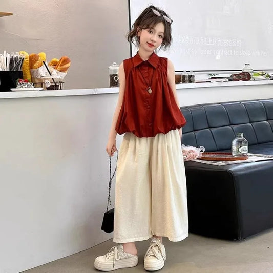 Conjunto de ropa infantil de 7 a 12 años para niña, ropa de verano para niña, 10 piezas, parte superior e inferior, 2025, nueva ropa infantil.