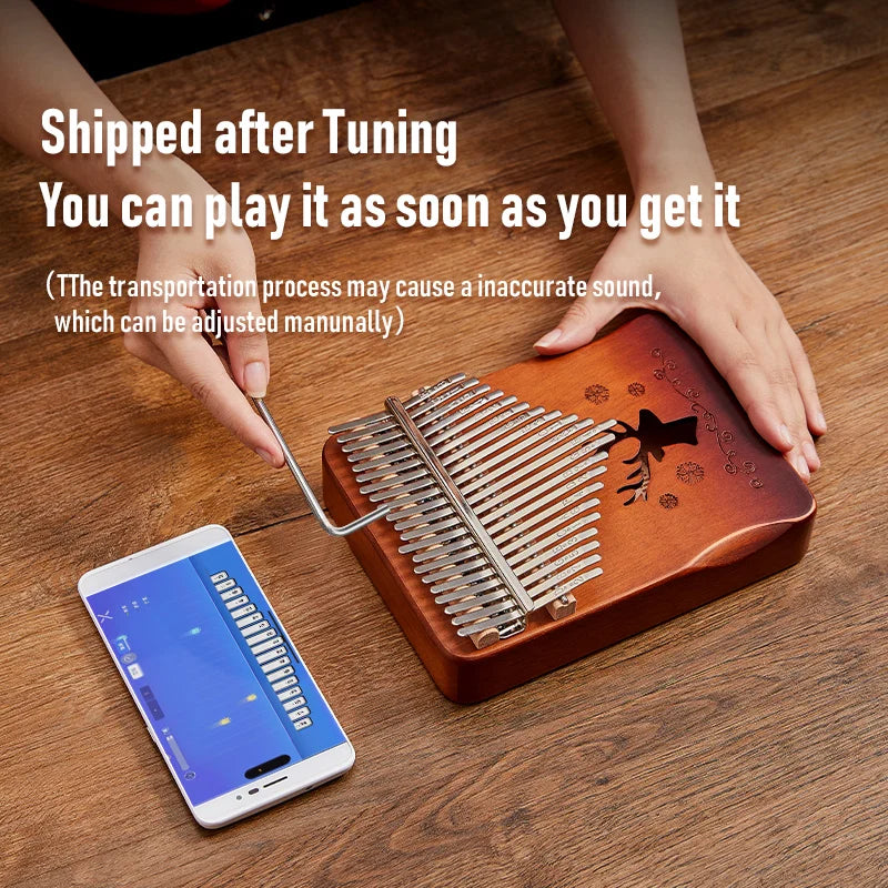 Piano de pulgar Kalimba de 21 teclas con diseño de ciervo: ideal para principiantes, regalo de cumpleaños perfecto, accesorios de piano, regalo de piano.
