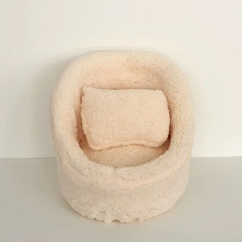 2 piezas de sofá para bebé, accesorios de fotografía para recién nacidos, silla suave de color sólido con juego de cojines y almohadas, accesorios para estudio fotográfico de bebés.