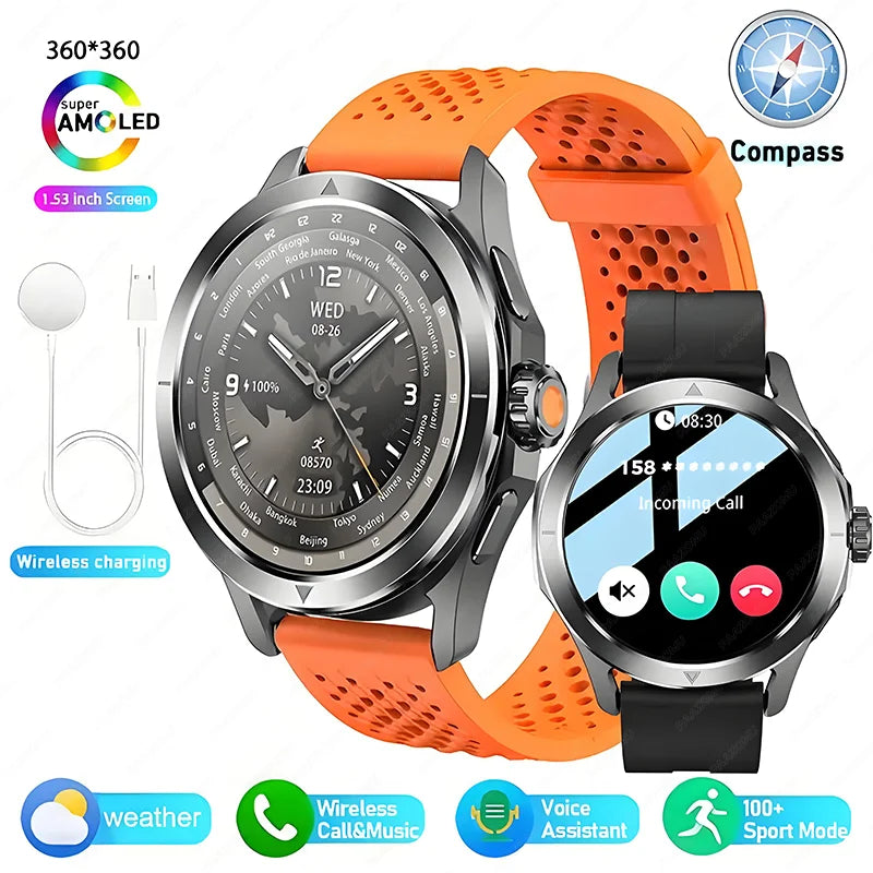 Reloj inteligente deportivo XIAOMI S4 Ultra con GPS para hombre, pantalla AMOLED HD, Bluetooth, llamadas, NFC, control del ritmo cardíaco, resistente al agua hasta 5 ATM